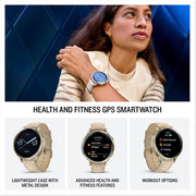 Garmin Venu 4, 41mm Smartwatch Lunar Gold with Bone Band + Accessories Bundle