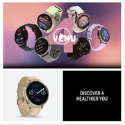 Garmin Venu 4, 41mm Smartwatch Lunar Gold with Bone Band + Accessories Bundle