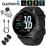 Garmin Venu 4, 45 mm Health & Fitness GPS Smartwatch, Slate + Accessories Bundle