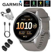 Garmin Venu 4 45 mm Health & Fitness GPS Smartwatch, Silver + Accessories Bundle