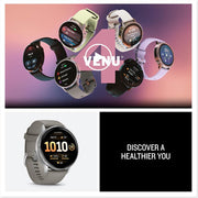 Garmin Venu 4 45 mm Health & Fitness GPS Smartwatch, Silver + Accessories Bundle
