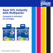 Brother Genuine 3-Pack High Yield Color Ink Cartridges C/M/Y + Printer Softwares