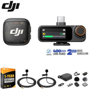 DJI Mic 3 (1 TX + 1 RX) Advanced Mini Wireless Microphone + 1 YR Warranty Bundle