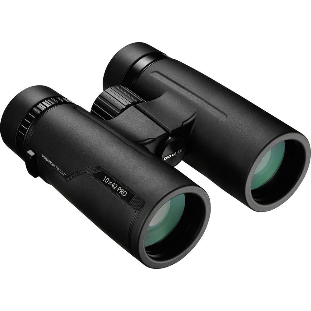 OM SYSTEM Olympus 10x42 PRO Compact Waterproof Roof Prism Binoculars; Black (V501021BU000)