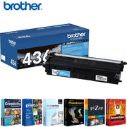 Brother Super High-yield Toner Cartridge, Cyan + Printer Essentials Bundle