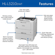 Brother HL-L5210DWT Business Monochrome Laser Printer w/ Print Like A Pro Bundle