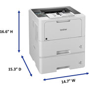 Brother HL-L6210DWT Business Monochrome Laser Printer, White w/ Print Like A Pro Bundle