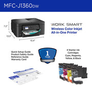 Brother Work Smart 1360 Wireless Color All-in-One Printer w/ Print Like A Pro Bundle