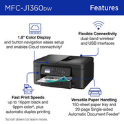 Brother Work Smart 1360 Wireless Color All-in-One Printer w/ Print Like A Pro Bundle