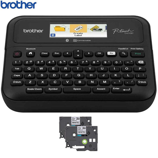 Brother Business Professional Connected Label Maker + White Laminated Label Tape