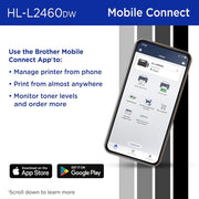 Brother HLL2460DW SOHO Laser Printer with 26-Month Plan, HDMI & USB Cables
