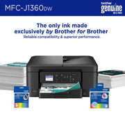 Brother Work Smart 1360 Inkjet All-in-One Printer with 26-Month Plan, HDMI & USB Cables
