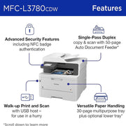 Brother MFCL3780CDW Color All-in-One Laser Printer with 26-Month Plan, HDMI & USB Cables