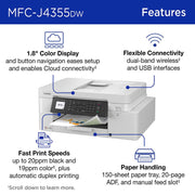 Brother INKvestment MFC-J4355DW All-in-One Printer with 26-Month Plan, HDMI & USB Cables