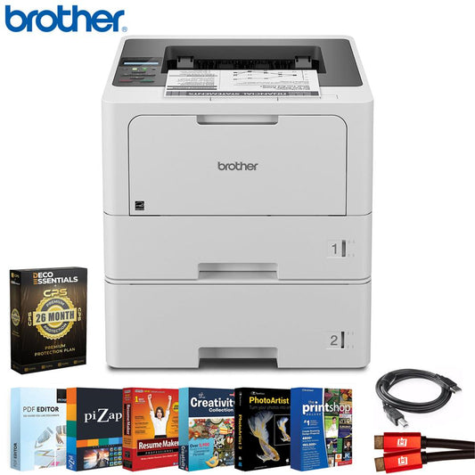 Brother HL-L5210DWT Business Monochrome Printer with 26-Month Plan, HDMI & USB Cables
