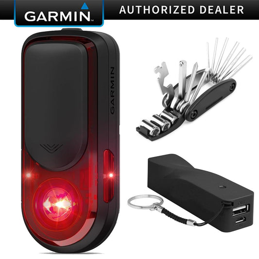 Garmin Varia RearVue 820 Radar Tail Light with 16-in-1 Tool Kit + 2600mAh Power Bank