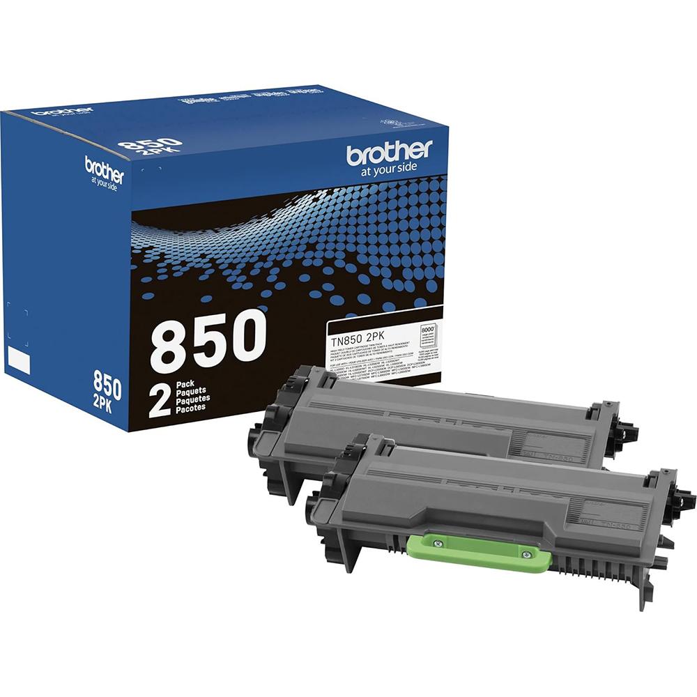Brother TN850 High-Yield Toner, Black (Twin Pack)