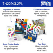 Brother TN229 Genuine High Yield Toner Cartridge, Black (Twin Pack)