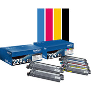 Brother TN229 Genuine High Yield Toner Cartridge, Black (Twin Pack)