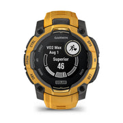 Garmin Instinct 3 - 45 mm Outdoor GPS Smartwatch, SOLAR, Sunburst w/ Sunburst/Gray Band