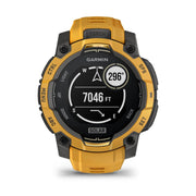 Garmin Instinct 3 - 45 mm Outdoor GPS Smartwatch, SOLAR, Sunburst w/ Sunburst/Gray Band