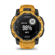Garmin Instinct 3 - 45 mm Outdoor GPS Smartwatch, SOLAR, Sunburst w/ Sunburst/Gray Band