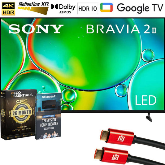 Sony BRAVIA 2 II 65" 4K HDR Smart LED Google TV (2025) + 26 Month Protection Bundle