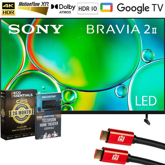 Sony BRAVIA 2 II 50" 4K HDR Smart LED Google TV (2025) + 26 Month Protection Bundle