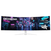 Deco Gear 49" White Curved 5K DQHD Ultrawide Gaming Monitor - 120Hz 100% sRGB USB-C