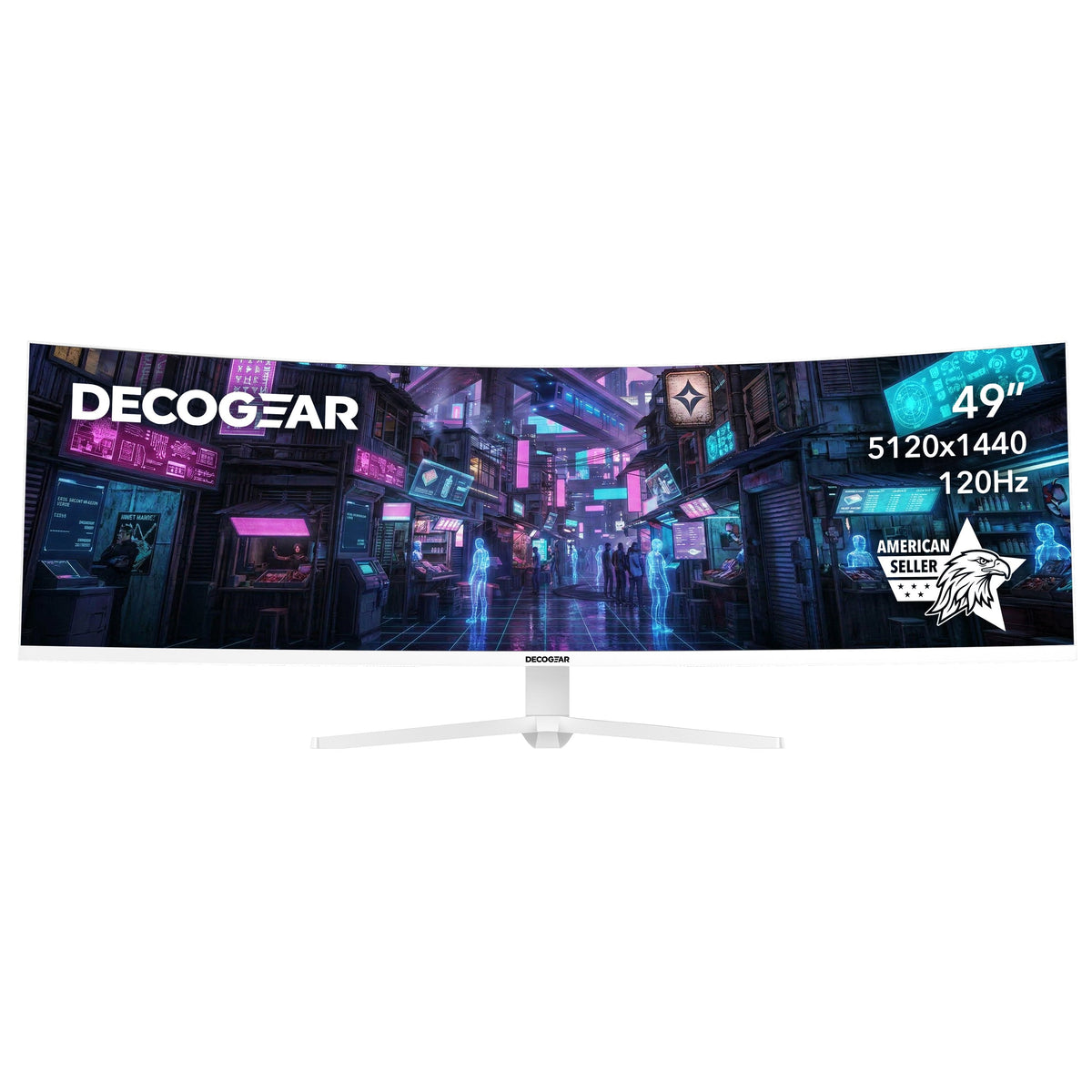 Deco Gear 49" White Curved 5K DQHD Ultrawide Gaming Monitor - 120Hz 100% sRGB USB-C