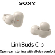 Sony LinkBuds Clip Open-Ear Truly Wireless Earbuds, Greige + 1 YR Warranty Bundle