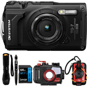 OM SYSTEM Olympus Tough TG-7 4K Underwater Camera Bundle with Housing and 64GB Card
