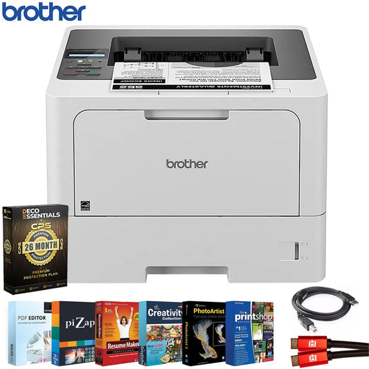 Brother Business Monochrome Laser Printer with 26-Month Plan, HDMI & USB Cables