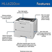 Brother Monochrome Laser Printer w/ Large Paper Capacity+Print Like A Pro Bundle
