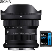 Sigma 10-18mm F2.8 DC DN | Contemporary Lens Mount (Canon RF) with 64GB Card
