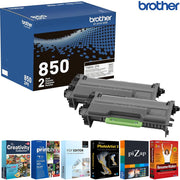 Brother High-Yield Toner Black (Twin Pack) with Tech Smart USA Printer Softwares