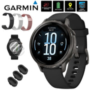 Garmin Venu 4 41mm GPS Smartwatch, Slate with Black Silicone Band w/ Accessories Bundle
