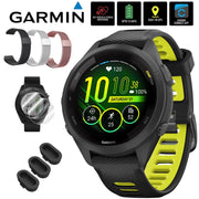 Garmin Forerunner 265S GPS Smartwatch, Black/Amp Yellow w/ Accessories Bundle