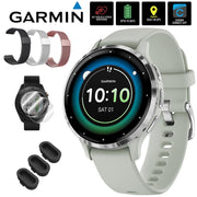 Garmin Venu 3S Health Fitness GPS Smartwatch Steel Bezel (41mm) w/ Accessories Bundle
