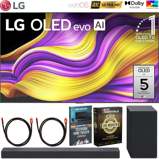 LG 77" G5 Series OLED webOS TV 2025 with LG SC9S Soundbar & Warranty Bundle
