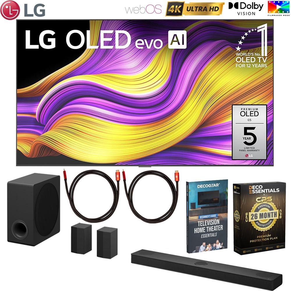 LG 77" G5 Series OLED 4K Smart webOS TV 2025 with LG Soundbar & Warranty Bundle