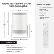 Samsung The Freestyle Projector 2nd Gen w/Gaming Hub +Battery Base + 2YR Warranty Bundle