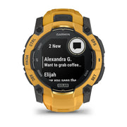 Garmin Instinct 3 - 50 mm GPS Smartwatch SOLAR Sunburst + Charging Dock Bundle