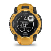 Garmin Instinct 3 - 50 mm GPS Smartwatch SOLAR Sunburst + Charging Dock Bundle