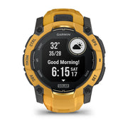 Garmin Instinct 3 - 50 mm GPS Smartwatch SOLAR Sunburst + Charging Dock Bundle