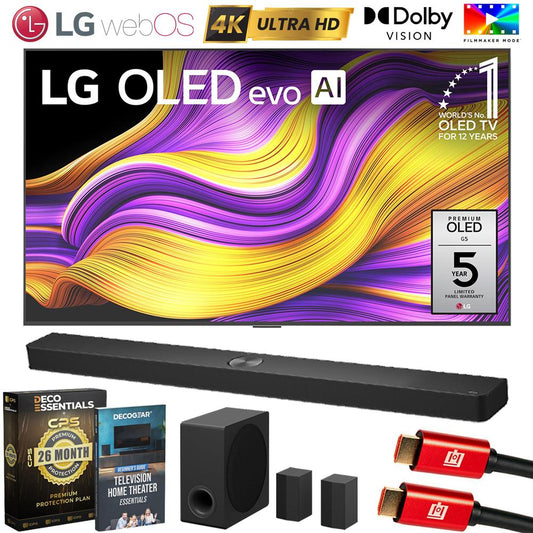 LG 65" G5 OLED evo 4K UHD TV (2025) w/ S90TR Soundbar + 26 Month Protection Bundle