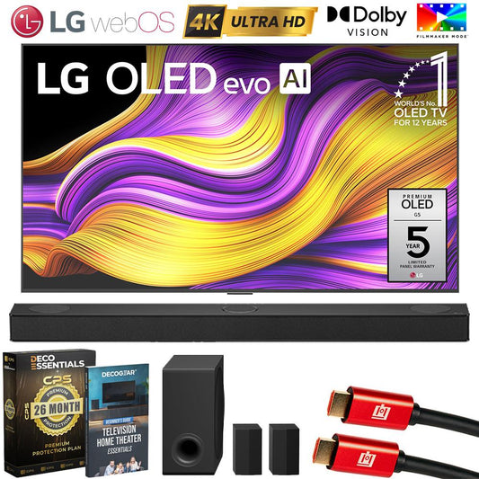 LG 65" G5 OLED evo 4K UHD TV (2025) w/ S80TR Soundbar + 26 Month Protection Bundle