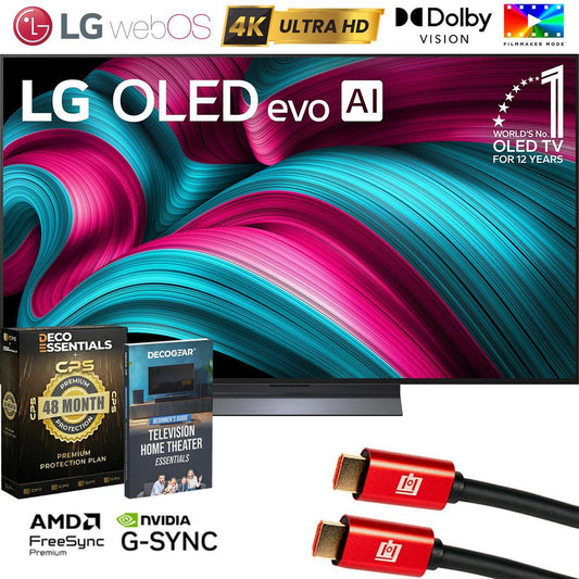 LG 55" C5 Series OLED evo 4K UHD Smart webOS TV (2025) w/ 4 Year Warranty Bundle