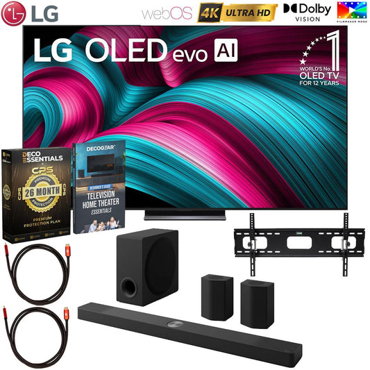 LG 83 Inch Class C5 Series OLED evo 4K UHD Smart webOS TV 2025 + Soundbar Bundle