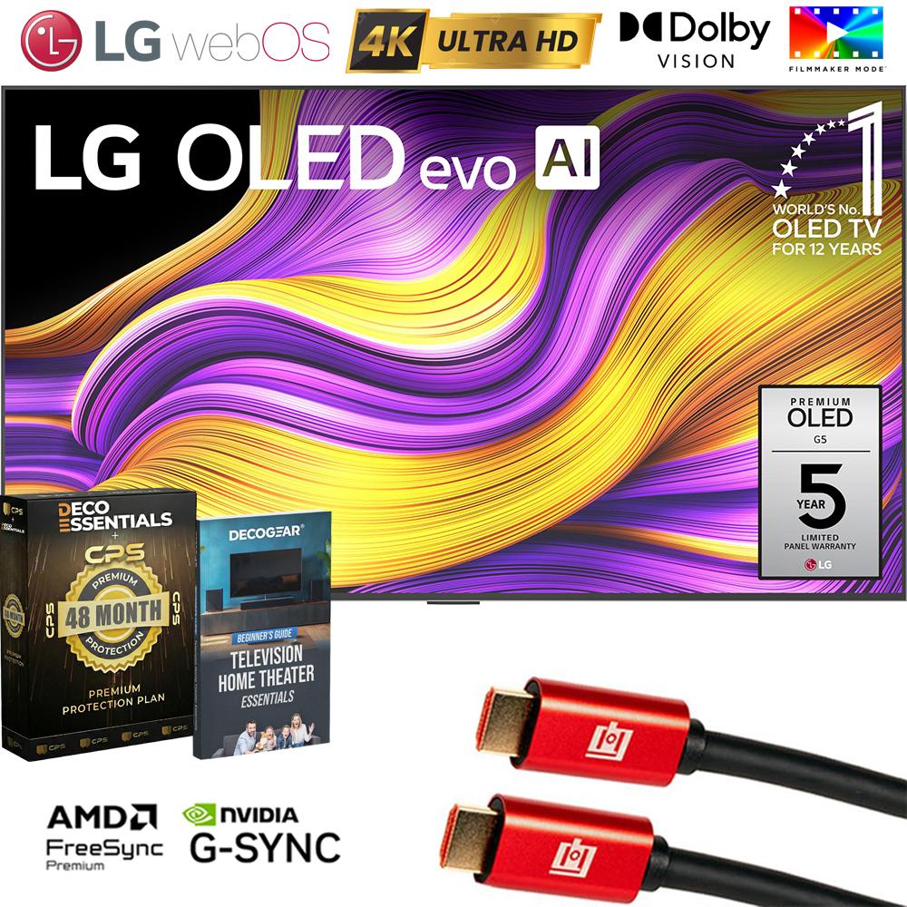 LG 65" G5 OLED evo 4K UHD TV with One Wall Design (2025) w/ 4 Year Warranty Bundle